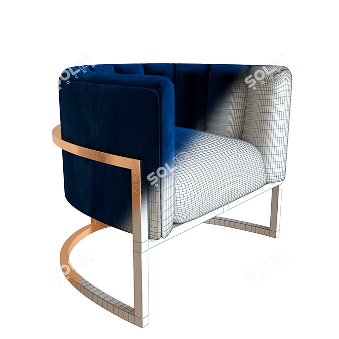 Corduroy Armchair: Five Color Options 3D model image 5