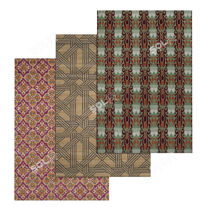 Luxury Carpet Set: Premium Textures 3D model image 1