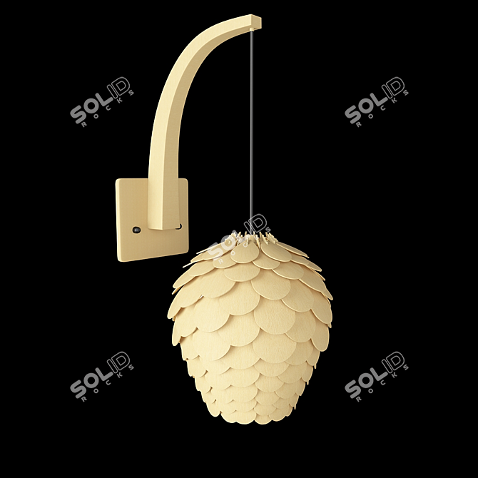 Title: Naturality in Wood - Cone Sconce 3D model image 1