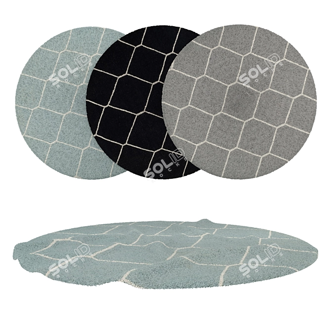 Versatile Round Carpet Set 3D model image 1