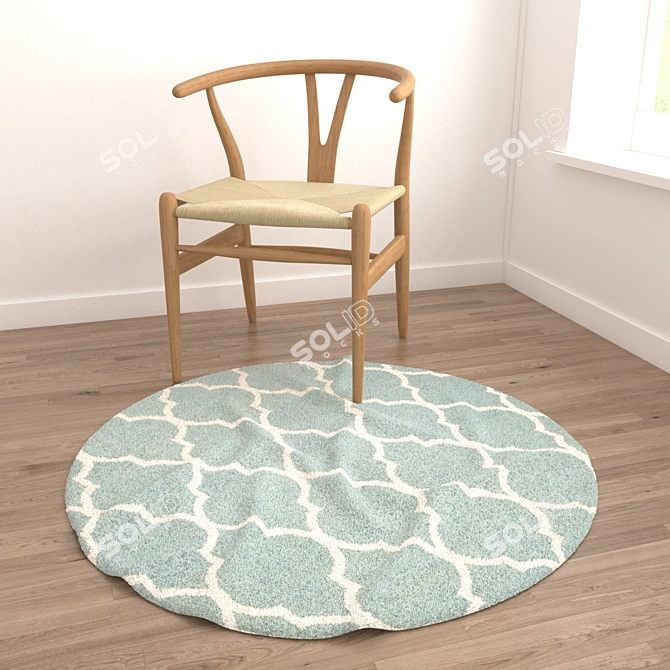 Round Carpets Set 80: Variety of Styles for Perfect Renders 3D model image 4