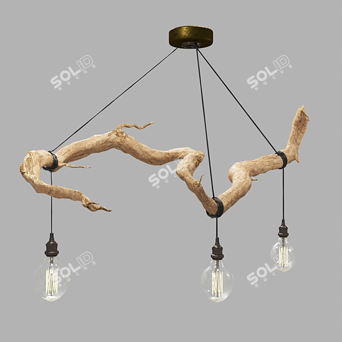 Wooden Ceiling Light 3D model image 7