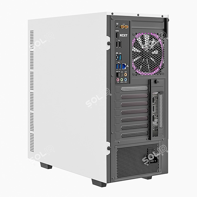 NZXT H510 Elite: Water-cooled PC Power 3D model image 3