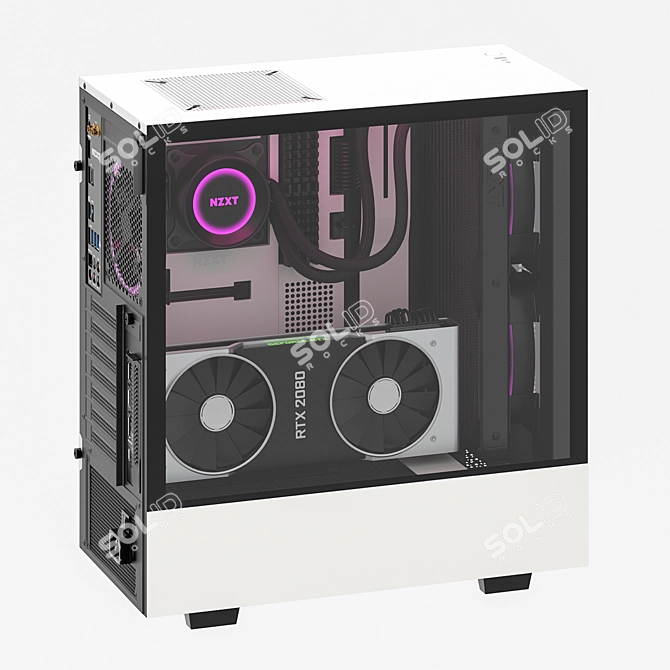 NZXT H510 Elite: Water-cooled PC Power 3D model image 4