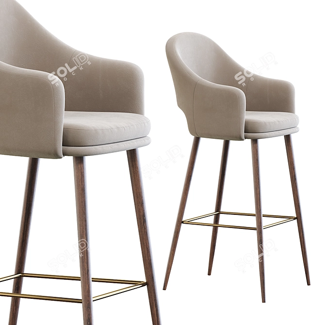 Sleek Magrib Barstool 3D model image 3