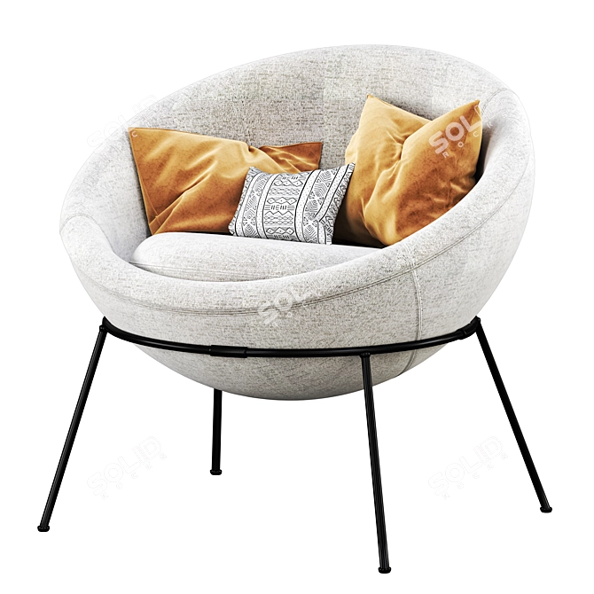 Sand Nuance Bowl Chair: Modern & Stylish Design 3D model image 1
