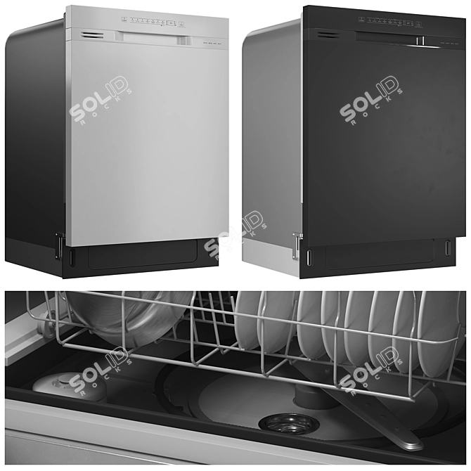 Hybrid Front Control Dishwasher 3D model image 4