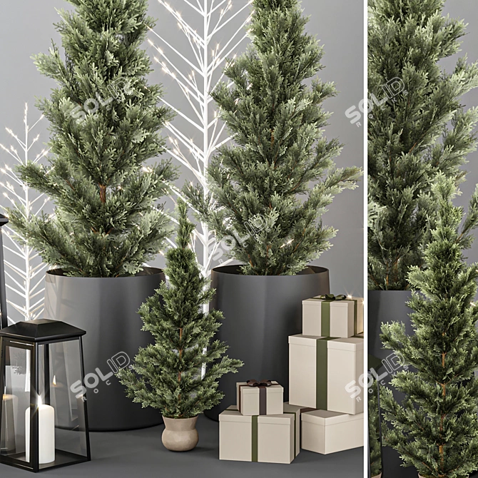 Festive Christmas Decor Set 3D model image 4