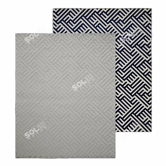 Outdoor Chess 42104 - Rectangular Polyester Rug 3D model image 2