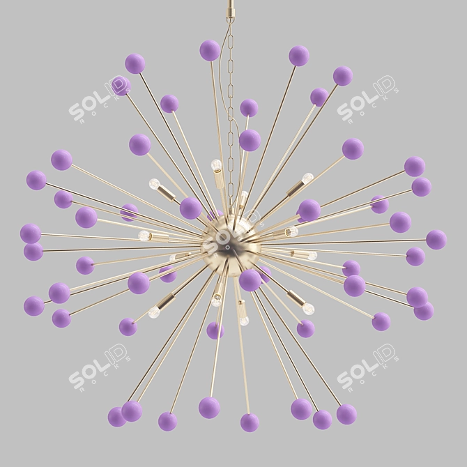 Elegant Murano Glass Chandelier 3D model image 1