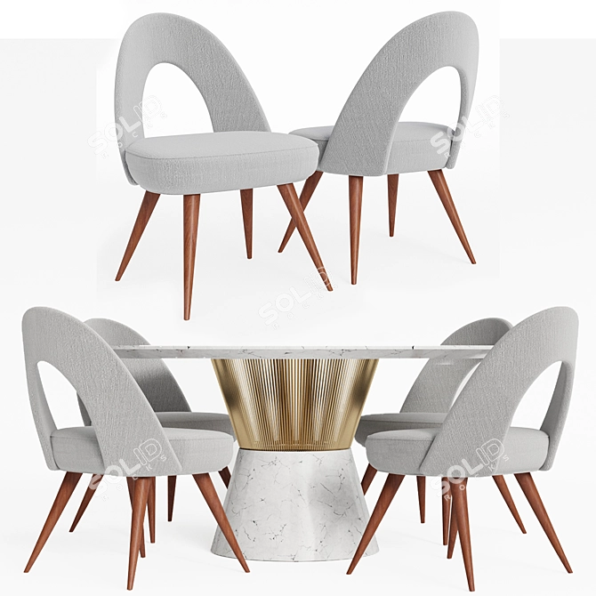 Elegant Mesa Gourman Set 3D model image 1