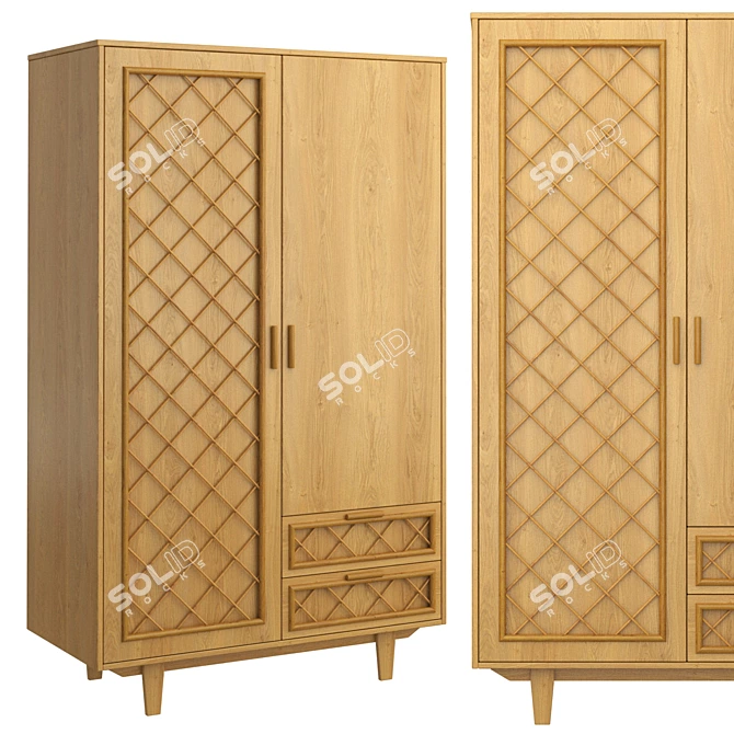 Vintage Croisille Wardrobe 3D model image 1