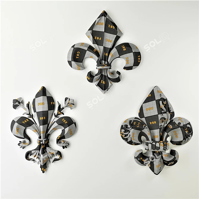 Elegant Fleur-de-Lis 3D Model 3D model image 3