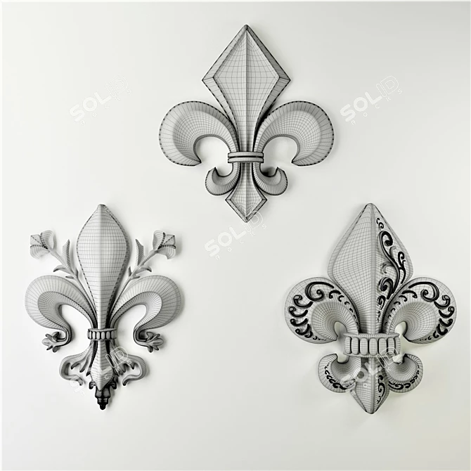 Elegant Fleur-de-Lis 3D Model 3D model image 4