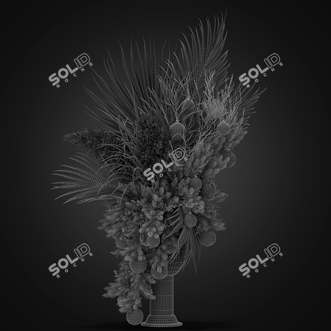 Elegant 12 Roses Bouquet 3D model image 3