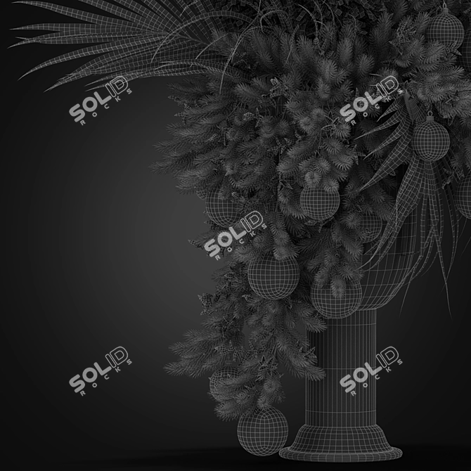 Elegant 12 Roses Bouquet 3D model image 4
