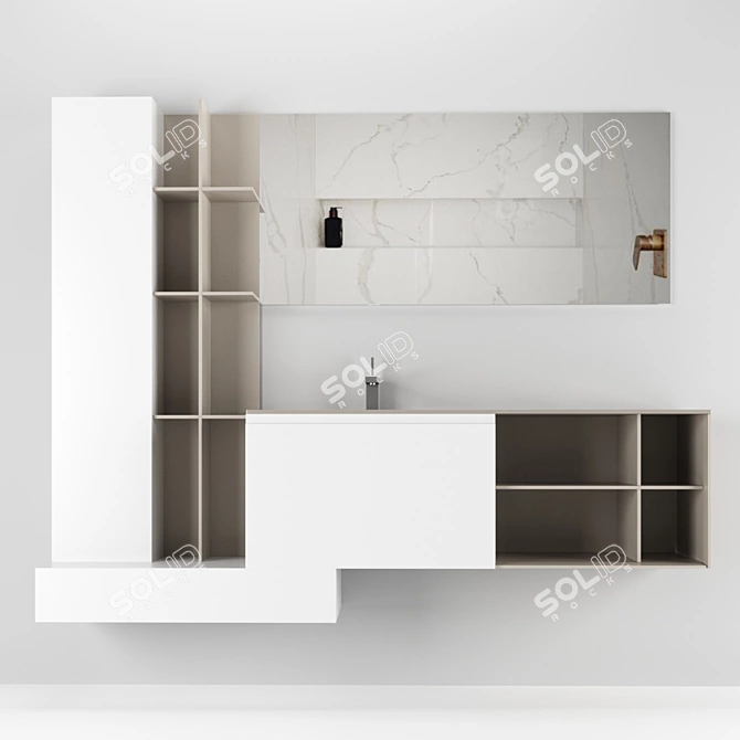 Novello Calix Bathroom Furniture 3D model image 1