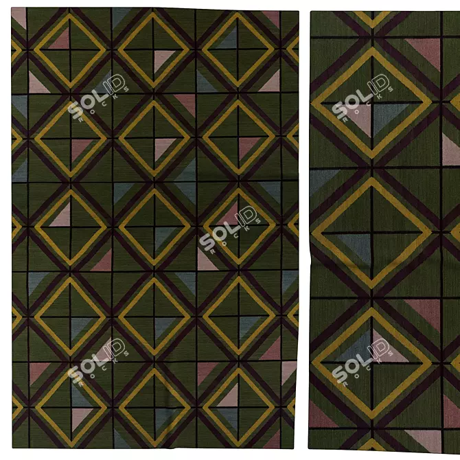  Versatile 3D Carpets: 3 Designs 3D model image 1