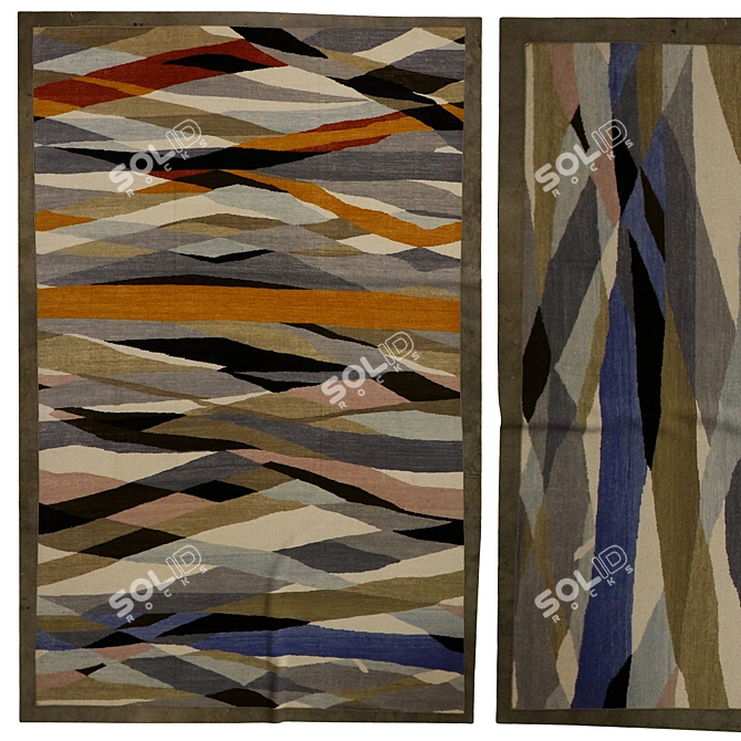 Versatile 3D Carpets - 3 Designs 3D model image 1