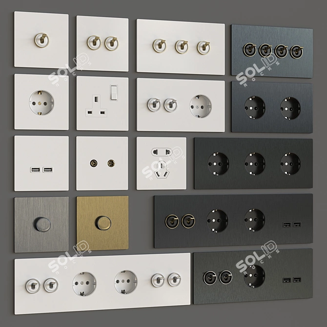 Sleek Barcelona 5.1 Switches 3D model image 1