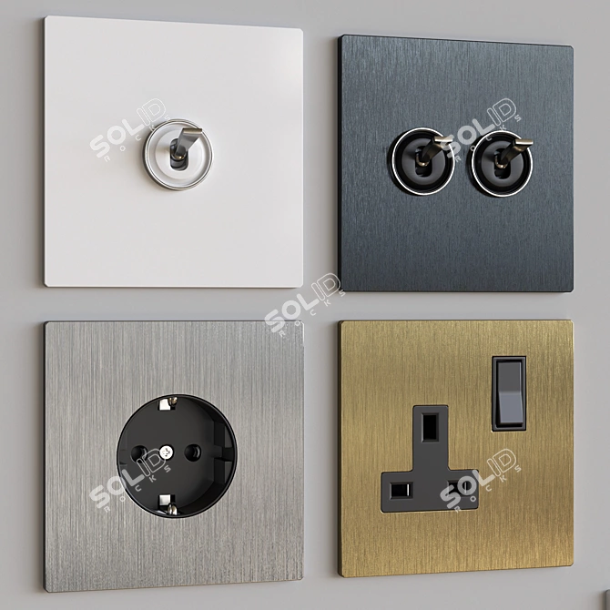 Sleek Barcelona 5.1 Switches 3D model image 3