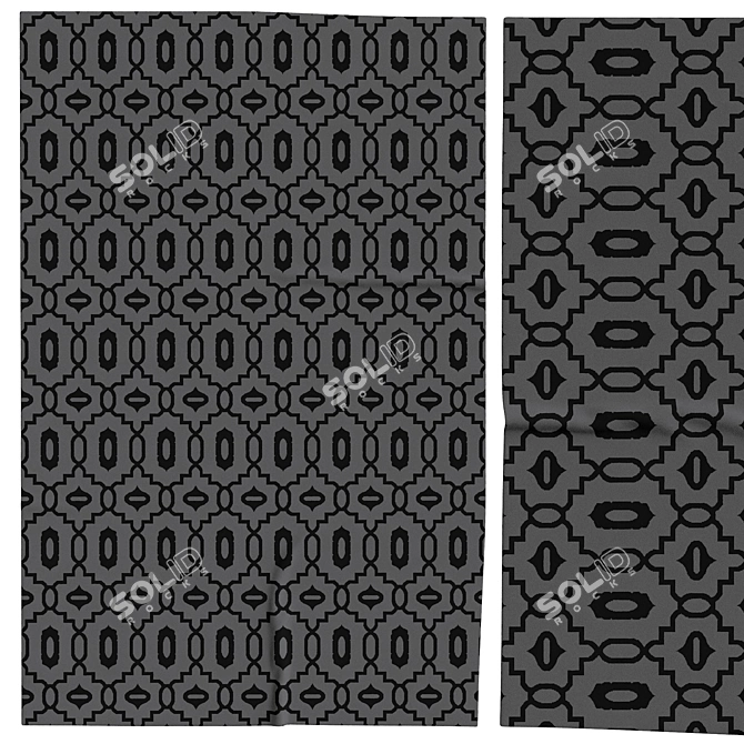 Elegant Rugs: 3 Designs 3D model image 1