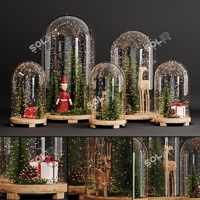 Festive New Year Decor Set 3D model image 1