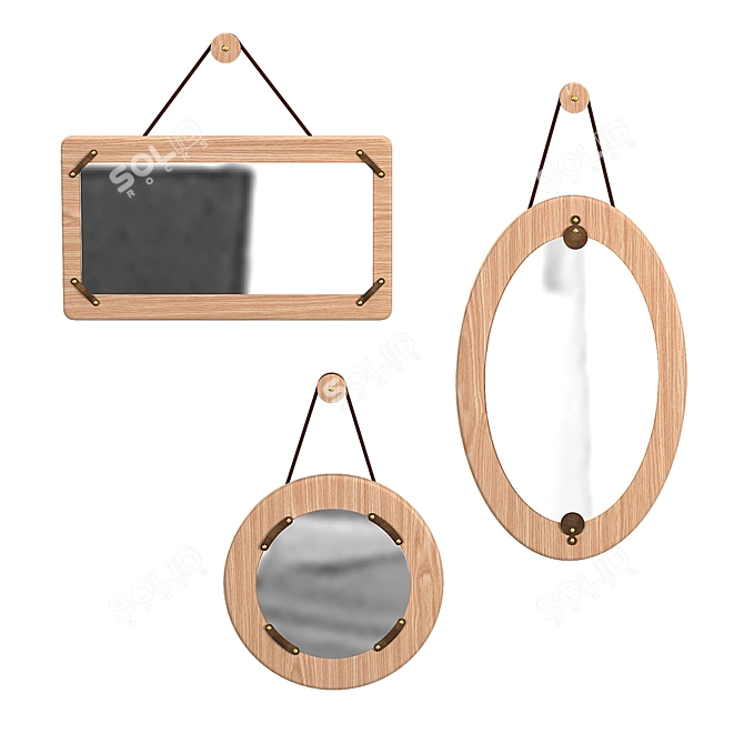 Vera Oval Metal Mirrors 3D model image 1