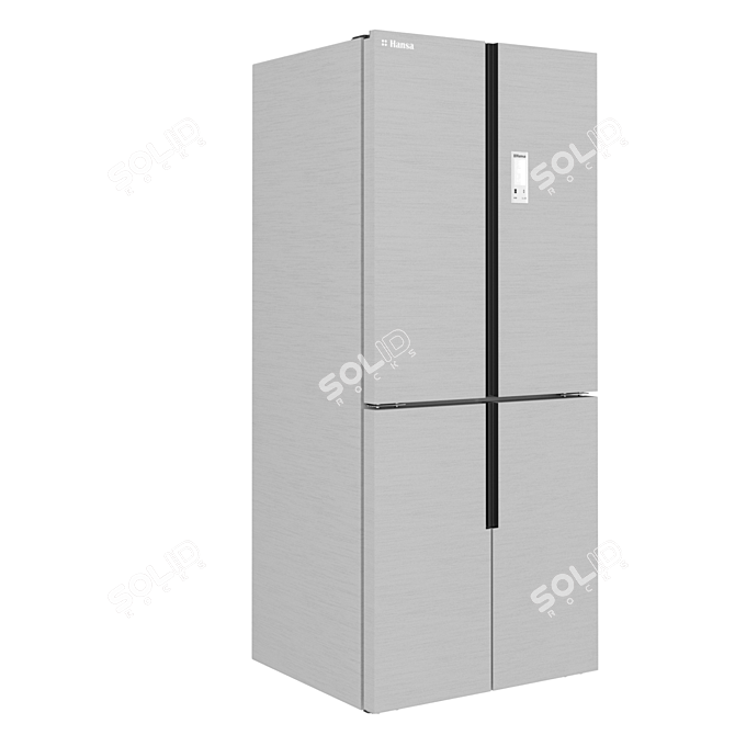 Hansa FY418.3DFXC: Dual-Door Display Refrigerator 3D model image 4