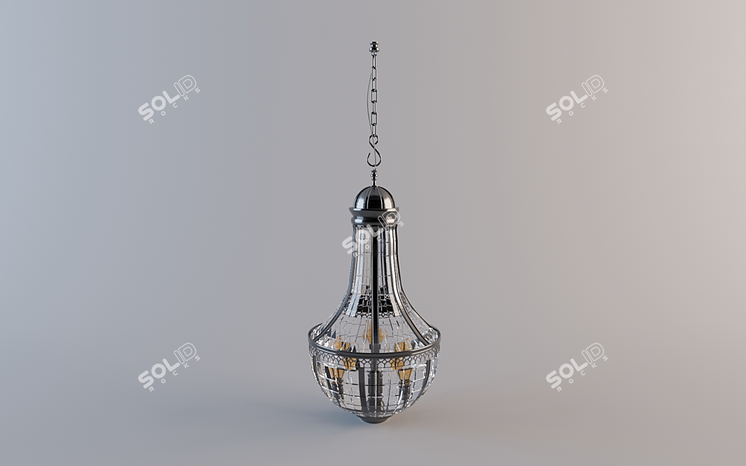 Elegant Chrome Chandelier 3D model image 1