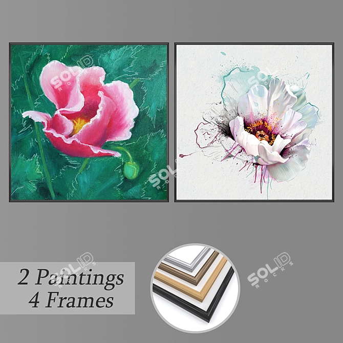 Elegant Wall Art Set: No. 2996 3D model image 1