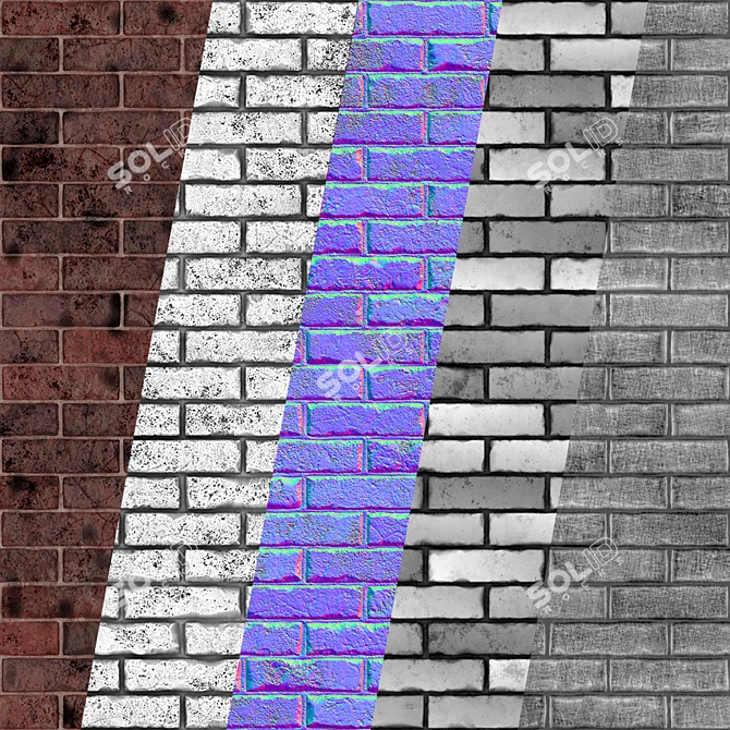 Brick Wall Textures Set 3D model image 4