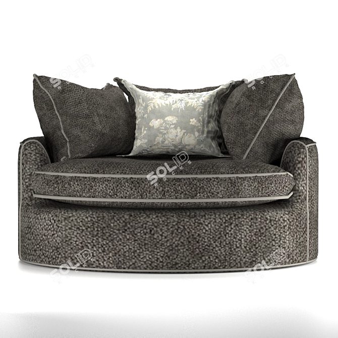 Elegant Marta Barrel Chair 3D model image 6