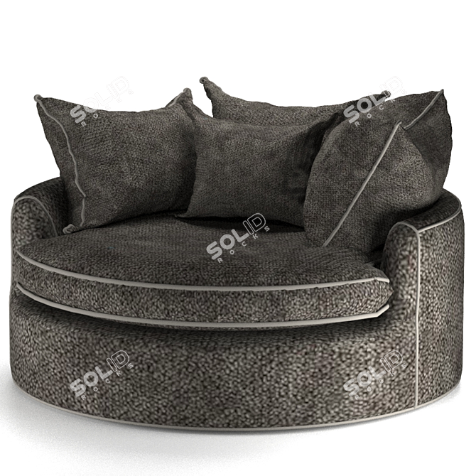 Elegant Marta Barrel Chair 3D model image 8
