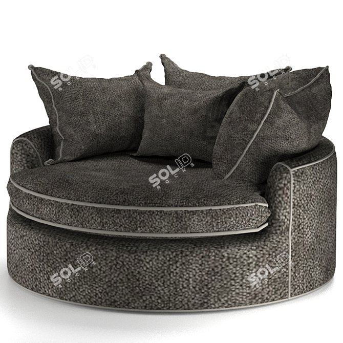 Elegant Marta Barrel Chair 3D model image 10