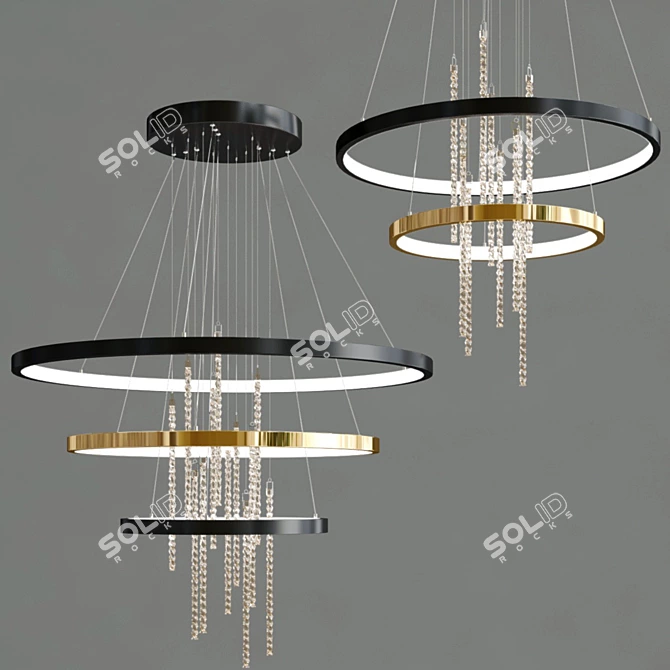 Elegant Metal and Glass Bonnet Pendant Light 3D model image 1