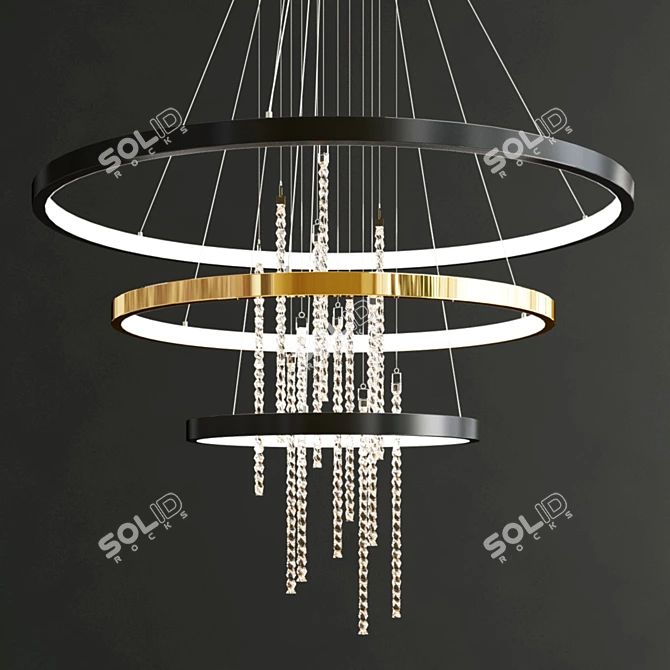 Elegant Metal and Glass Bonnet Pendant Light 3D model image 2