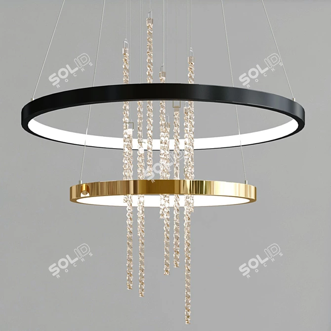 Elegant Metal and Glass Bonnet Pendant Light 3D model image 3