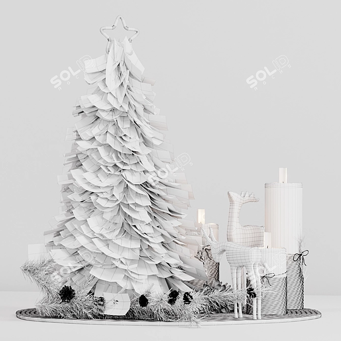 Sparkling New Year's Decor Set 3D model image 3