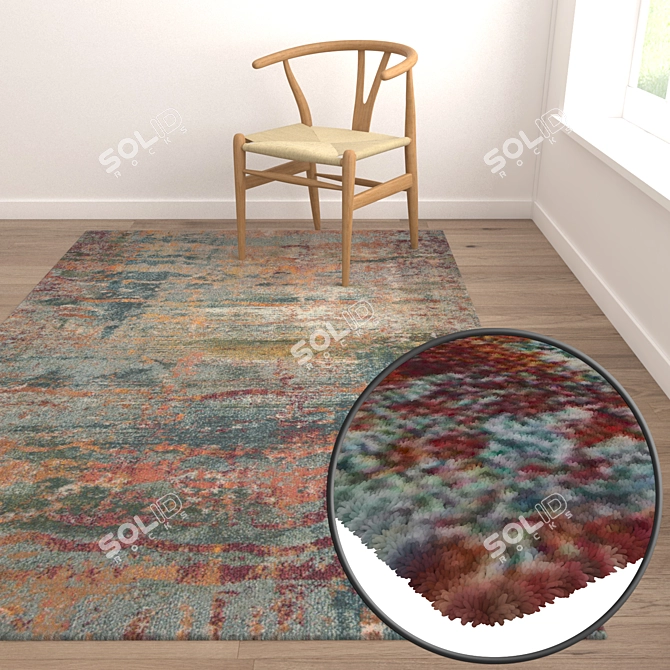 Premium Quality 3-Piece Carpet Set 3D model image 5