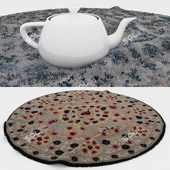 Round Carpets Set: Versatile and High-Quality 3D model image 3