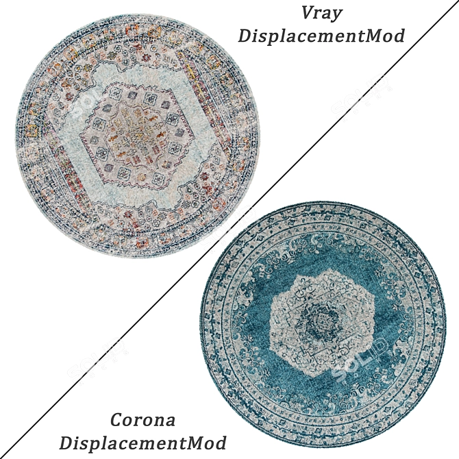  Round Carpet Set: Versatile and Stylish 3D model image 5