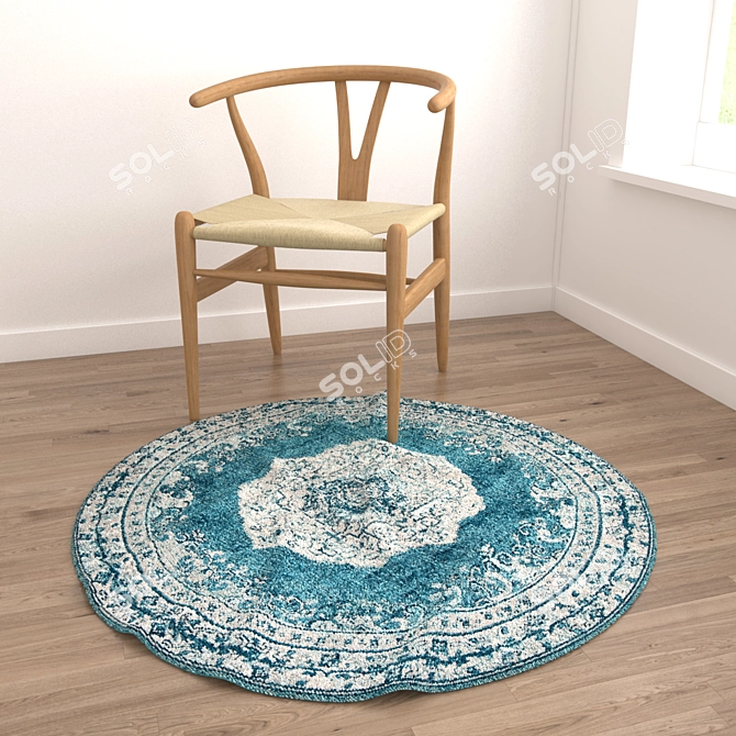  Round Carpet Set: Versatile and Stylish 3D model image 2