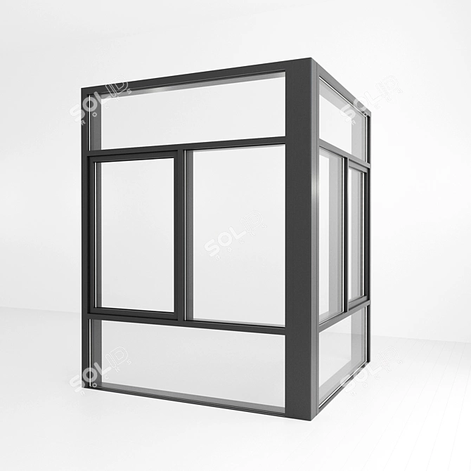 Elegant Stained Glass Panes 3D model image 2