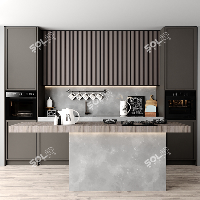 Modern Kitchen 3D Model 3D model image 2