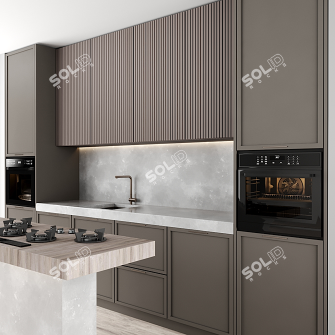 Modern Kitchen 3D Model 3D model image 3