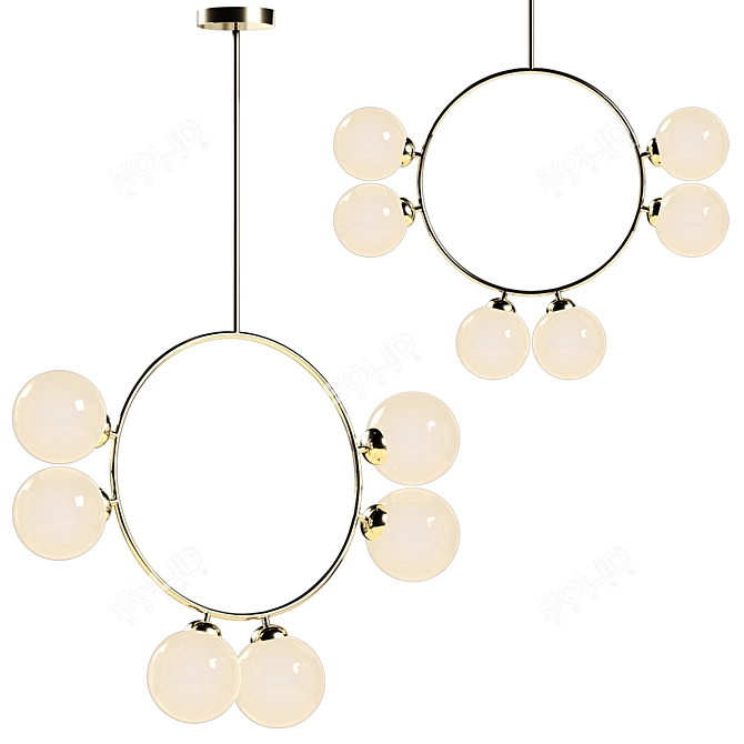 Luxury Gold Coach Pendant 3D model image 3