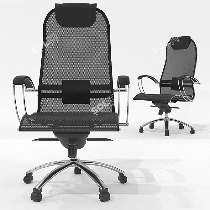 Elegant Executive Samurai Chair 3D model image 1