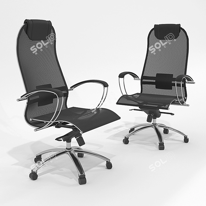 Elegant Executive Samurai Chair 3D model image 2