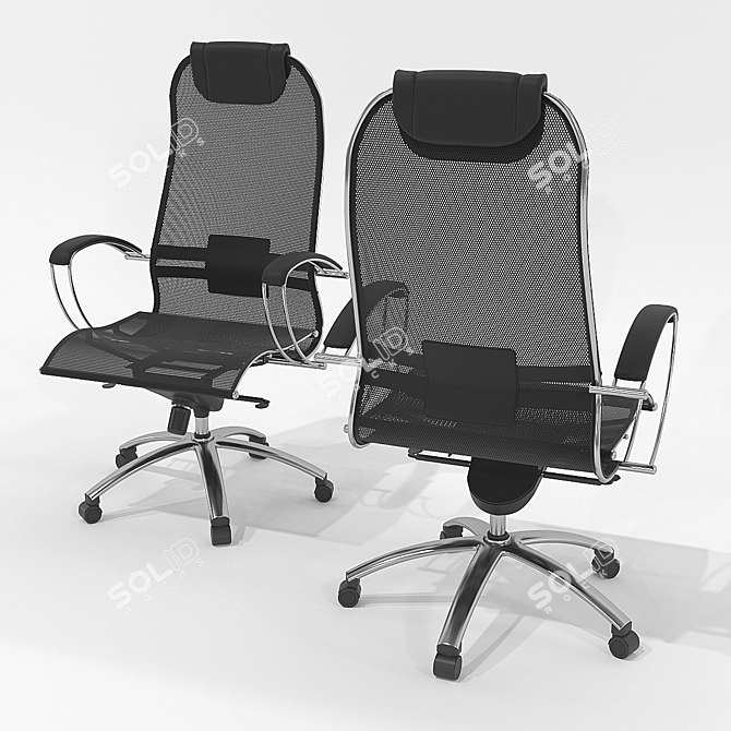 Elegant Executive Samurai Chair 3D model image 3